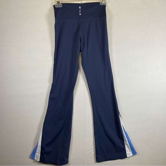 WILO The Label XS Flare Yoga Pants Navy Blue High Rise Athletic Leggings - Picture 4 of 10